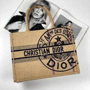 Dior Tan Canvas Tote Bag